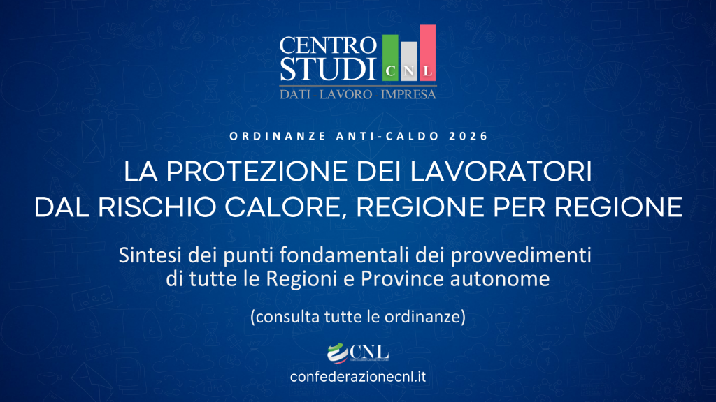 Caldo e lavoro 18 ordinanze regionali in vigore.